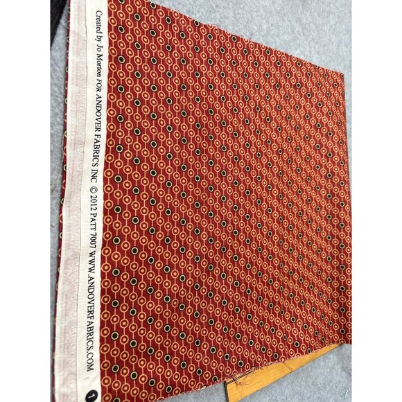 Andover Fabrics Red Circle Pattern Cotton Fabric 11" x 44" Quilting Sewing Mater - Picture 2 of 6